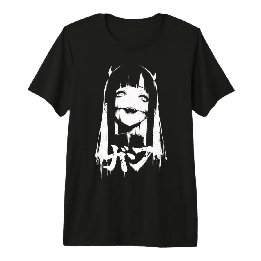 

Goth Grunge Demon Anime Girl Waifu Horror Alt Aesthetic T-shirt For Men Women 100% Cotton T Shirts Short Sleeve Tops 0420-2