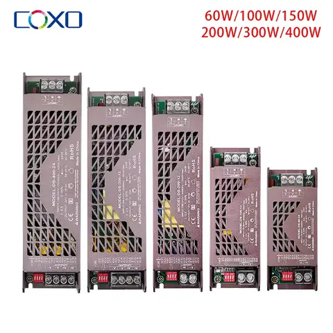 Ultra Thin LED Dimmer Lighting Transformer DC12V 24V Power Supply 60W 100W 150W 200W 300W 400W LED Driver For LED Strip Light
