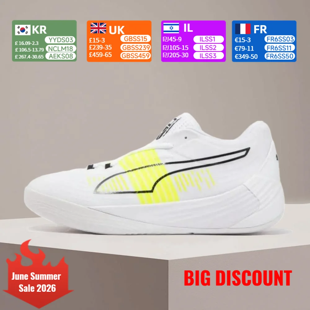 Puma Fusion Nitro: Stylish, versatile, comfortable, and cushioned low-top basketball shoesnon-slip and durable 195514-12