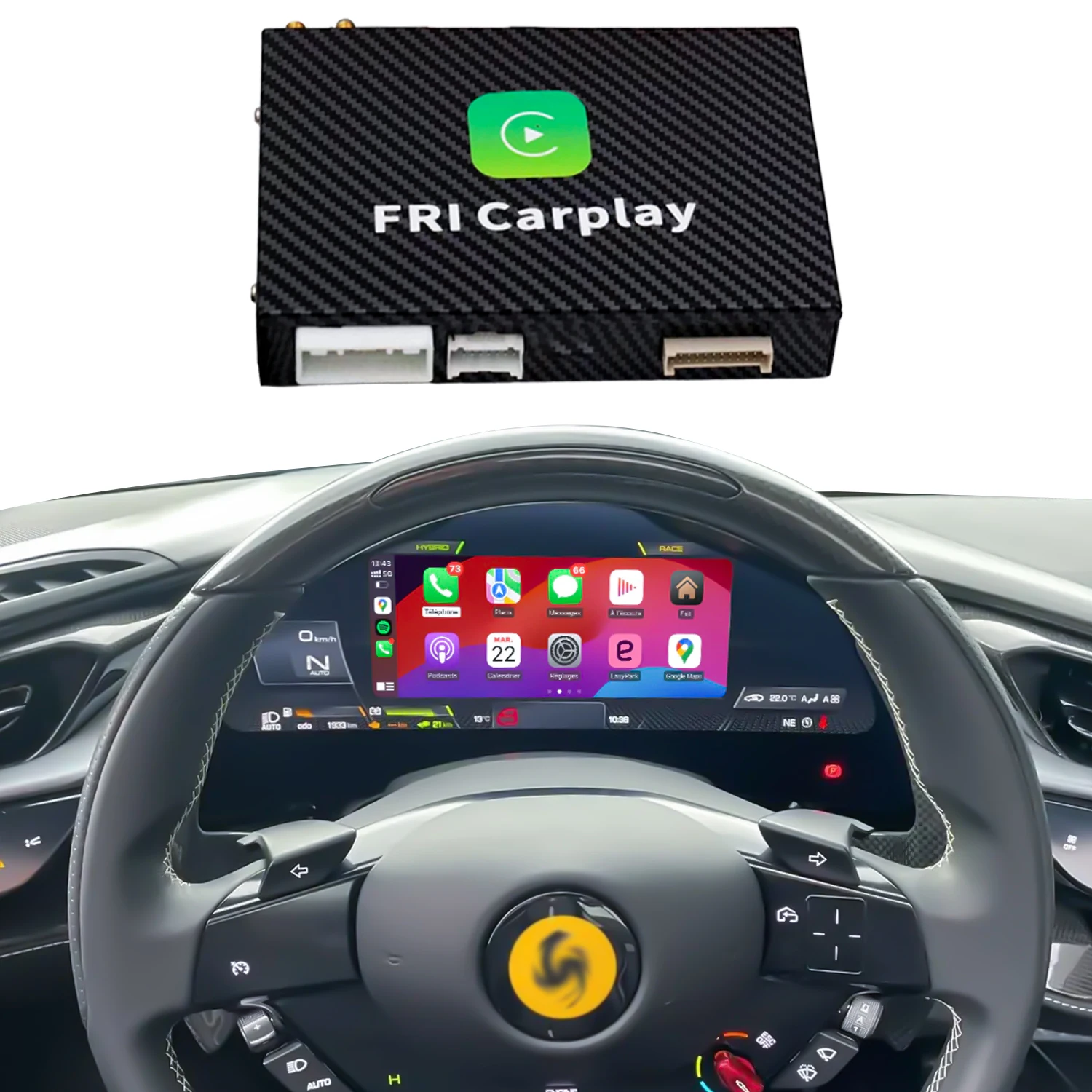 SF90 Dashboard Upgrade Wireless CarPlay Android Auto Decoder Module Interface Kits For 2019-2025 Ferrari SF90