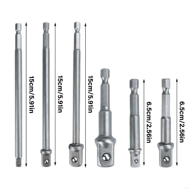 6pcs 1/4 3/8 Bộ chuyển đổi ổ cắm tác động Bộ giảm tốc độ mở rộng bộ mở rộng C7AC