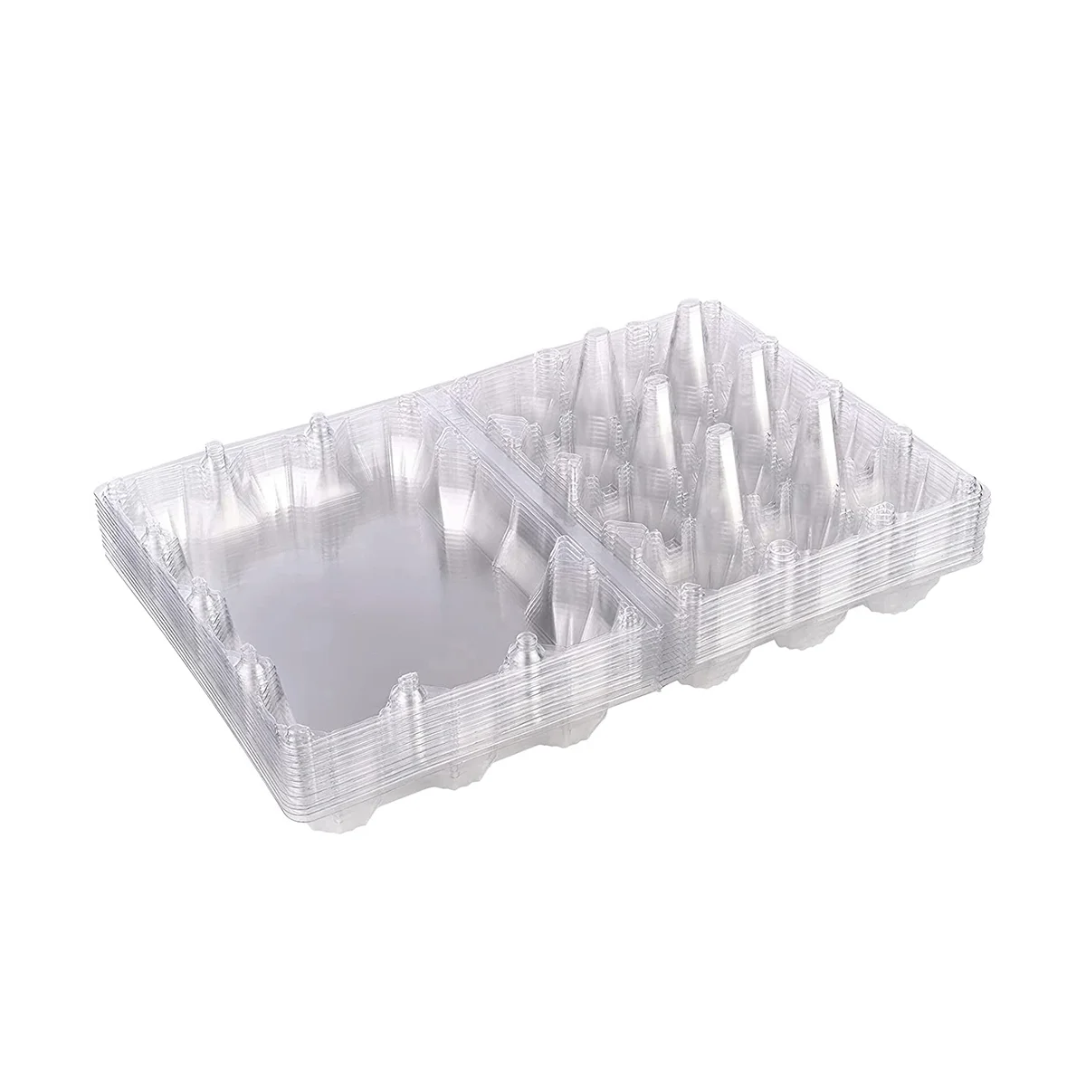 

24 PACK Clear Plastic Farm Eggs Carton Storage Egg Dispenser Tray, Hotel Camping Picnic Travel Storage