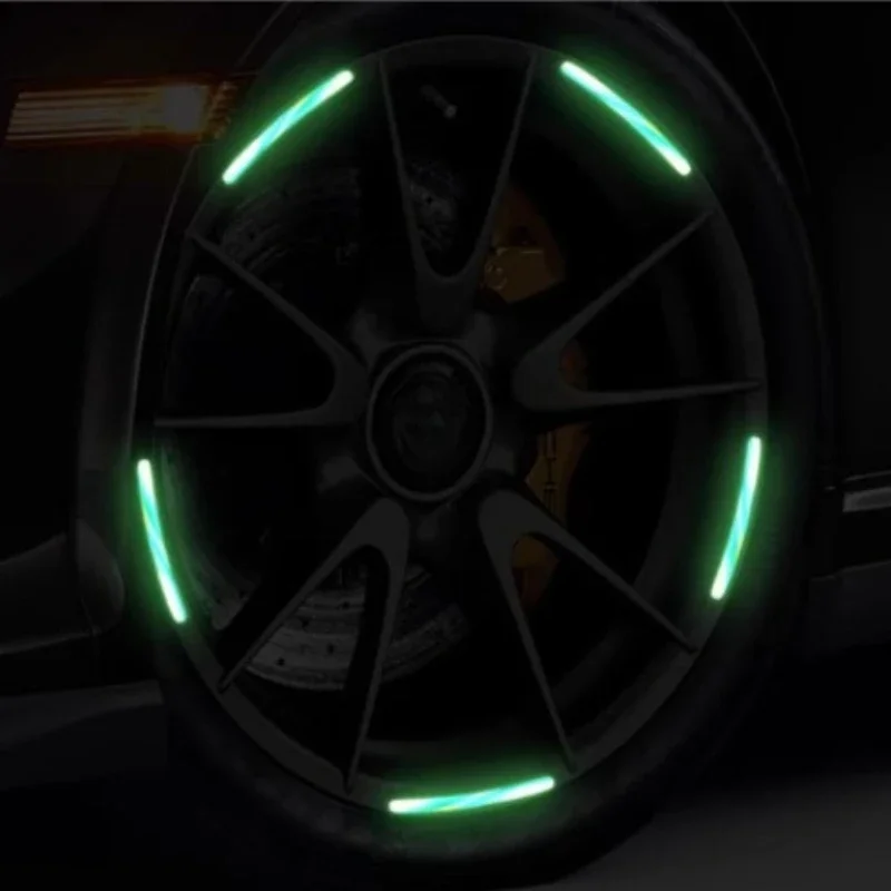 Dazzling Luminous Reflective Warning Sticker - Universal Automobile Motorcycle Bicycle Electric Vehicle Wheel Rim Tire Decor