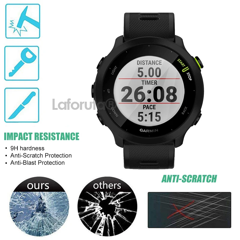 Screen Protector Glass For Garmin Forerunner 55 265 645 965 Tempered Glass Fenix 6 6s Pro 6x Pro Approach S62 S6 Protective Film