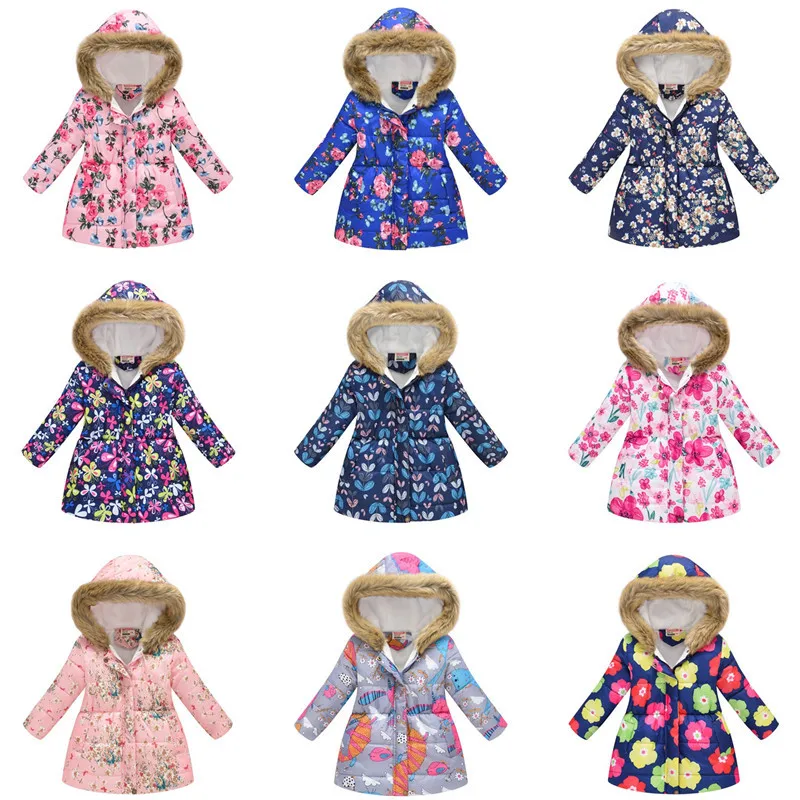 

Children's Outerwear Floral Printed Kids Jackets for Boys Winter Clothes for Girls 4 To 12 Years Down Jacket Kids Outfits