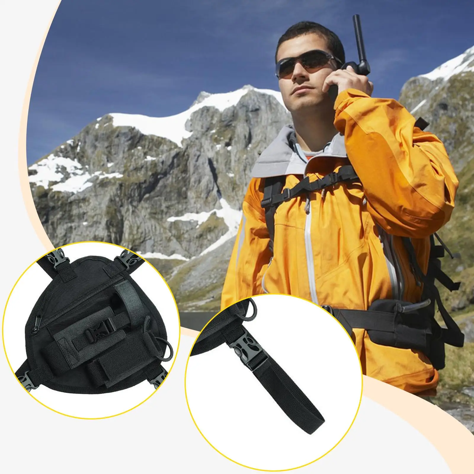 حقيبة حزام الصدر الراديوية، حقيبة راديو عملية للسفر والمشي لمسافات طويلة وركوب الدراجات