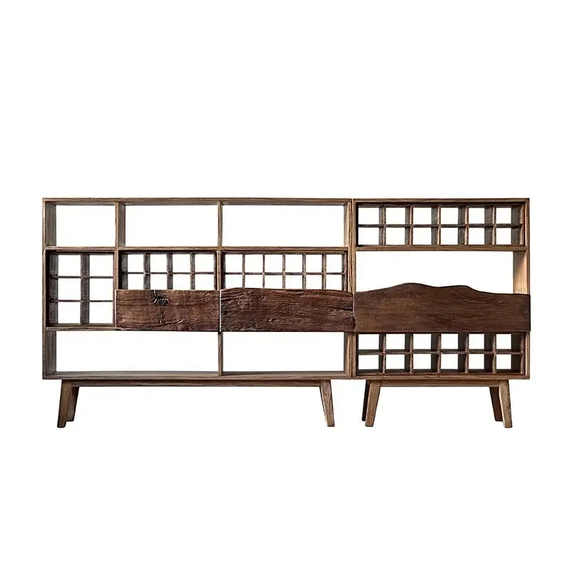 

B & B tea room, company Bogu display shelf, wabi-sabi tea cup holder, side cabinet solid wood, storage and dining side cabinet