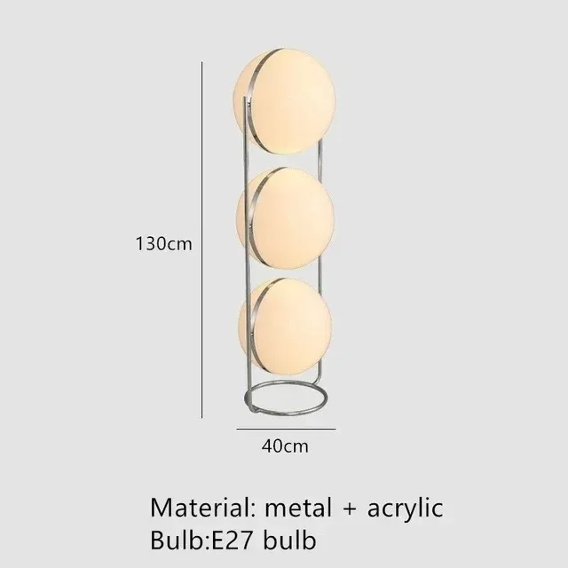 Nordic LED Garrault Delord Vloerlamp Chroom Metaal Wit Acryl Bal Vloerlamp Woonkamer Hotelkamer Bank Decoratie Lamp