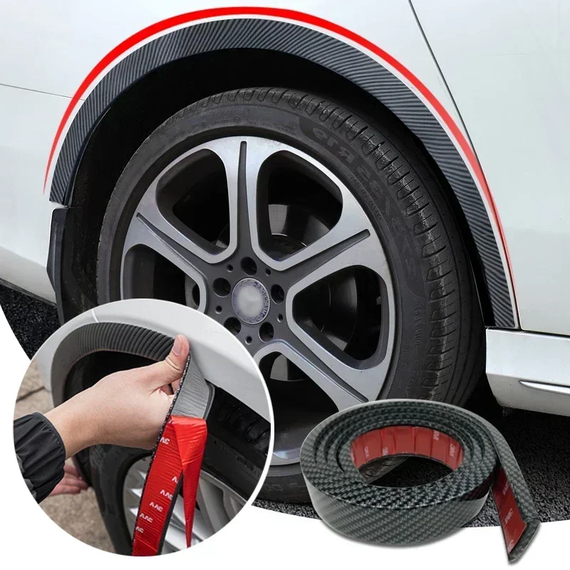 Carbon Fiber Patterned Car Wheels Tire Arches General Car Wheel Fenders Horn Arches Decorative Lips Extended Molded Protect