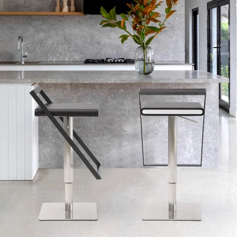كراسي بار عصرية مصممة للاسترخاء في الشمال كراسي عالية إبداعية واحدة انتظار Taburetes Altos De Cocina أثاث عصري #3
