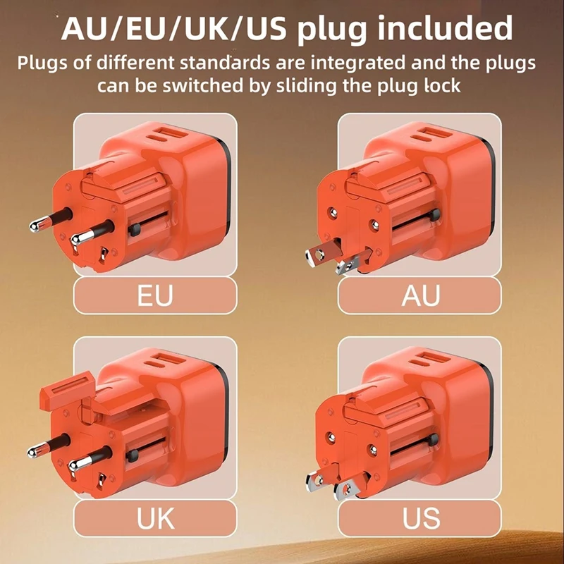 PD 45W Turbo Charger Type C Fast Charging US EU UK AUS Plug Universal Travel Adapter Usb Chargers  -Miuai】
