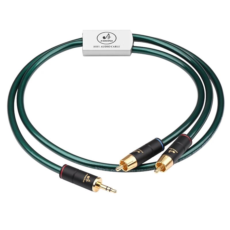 ATAUDIO Hifi Stereo 3,5mm zu 2RCA Kabel Hohe Qualität 2RCA zu AUX 3,5 Y Splitter Audio Kabel Für DJ Lautsprecher plattenspieler Verstärker Auto 3