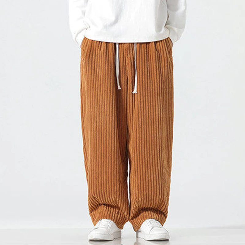 

Мужские повседневные брюки, новинка 2026 года, весенние, простой стиль, однотонные, прямые, свободные, удобные, вельветовые, N014