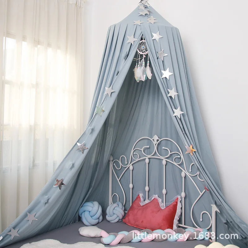 Dome Bed Mantle Children's Indoor Bed Curtain Windshield  Bedside Blackout Mosquito Net Free Installation Princess Room Bed Net