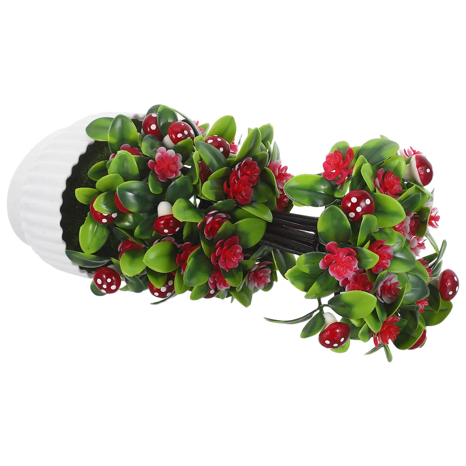 

Small Artificial Bonsai Tree Faux Mushroom Fake Plants For Desk Indoor Green Plant Decor Office Bathroom Shelf Desktop