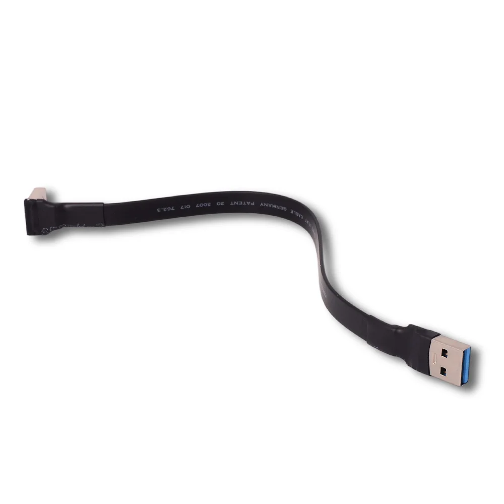 USS3-MM-13P 90 Degree Double Bend USB 3.0 Type A USB-A Male To A Male Extension Adapter Flat Ribbon Cable 5G/bps Custom 3-300CM