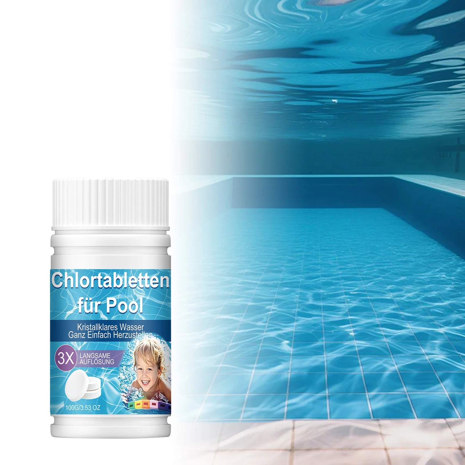 100g Pool Chlorine Tablets Crystals Clear Water Maintenance Powerful Easy Effervescent Multifunction For Aquariums Spas Pond