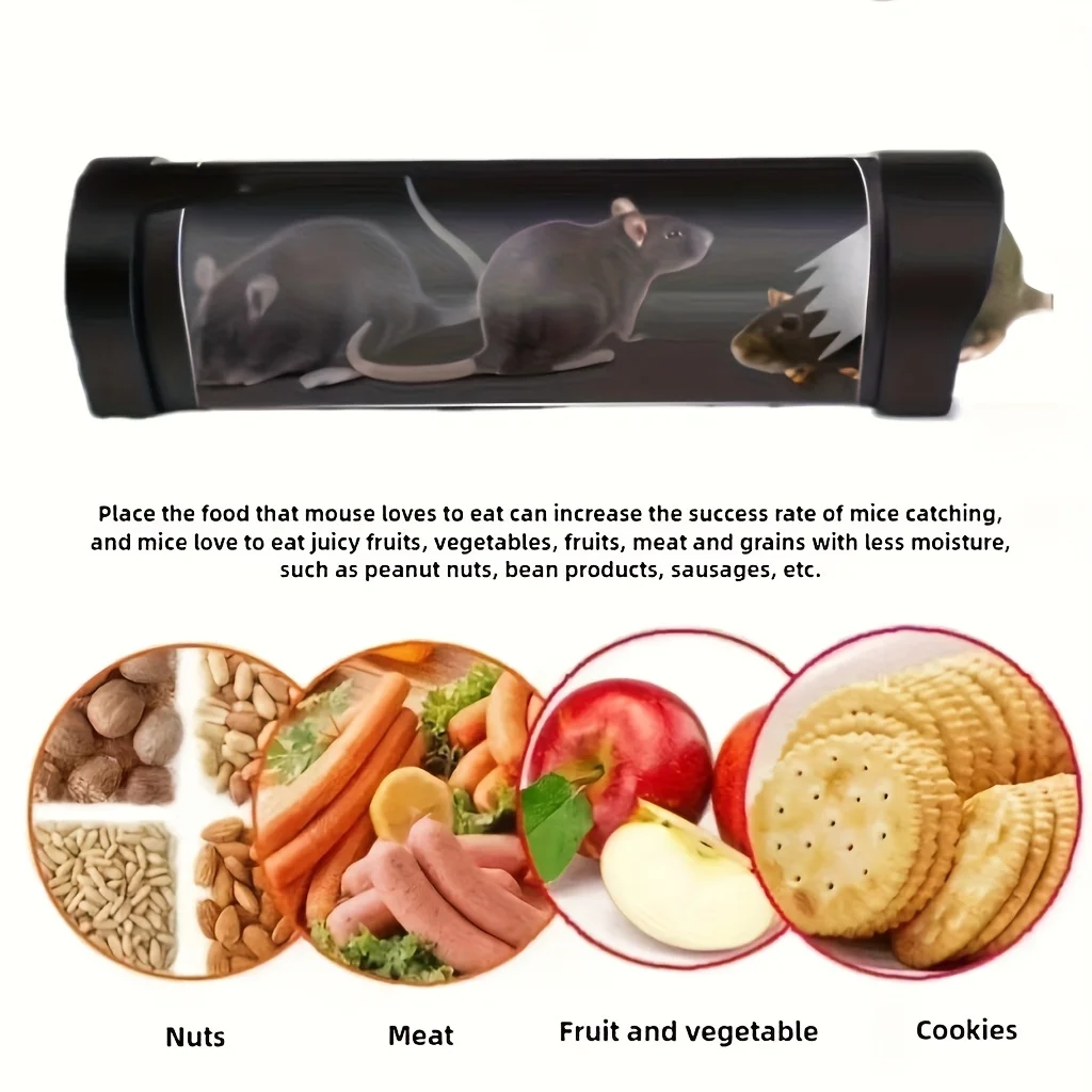 قطعة واحدة من مصيدة الماوس شديدة التحمل بدون تلامس - تحكم في القوارض الداخلي/الخارجي مع تشغيل بلمسة واحدة، آلية سريعة المفعول #4