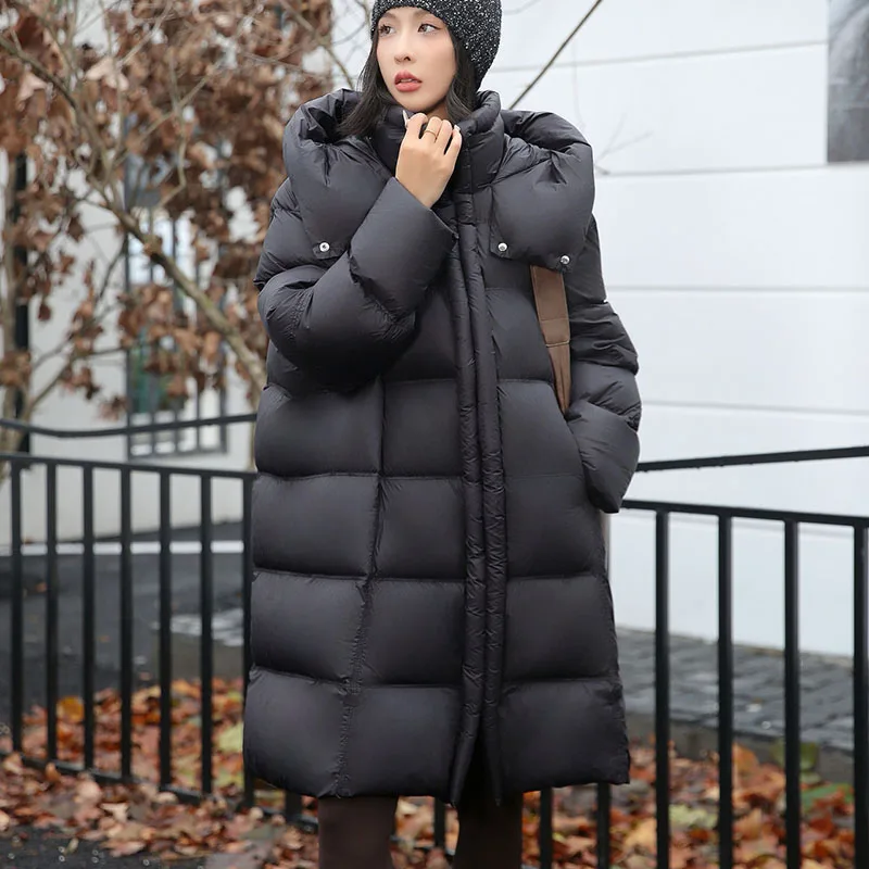 Winter Warm Capuchon Witte Eendendons Zeer Pluizige Vrouwen Donsjack 2025, Nieuwe Hoogwaardige Dikker Leisure Vrouwen Donsjack H502