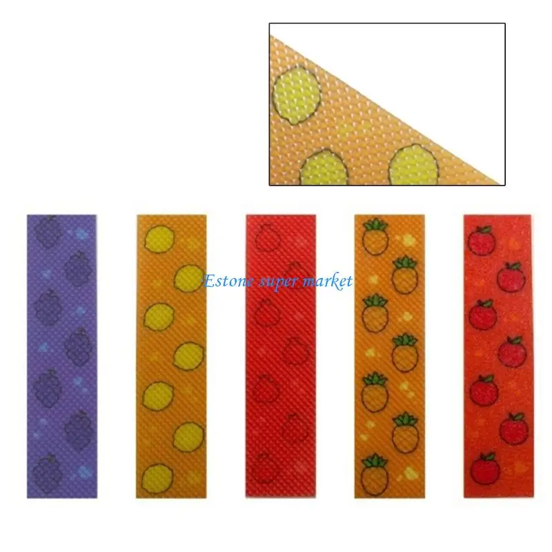 090B Sensory Fragrant Stickers Set of 5 Fruit Pattern Embossed Texture Sticker for Home Decoration Calming Comforting Effect