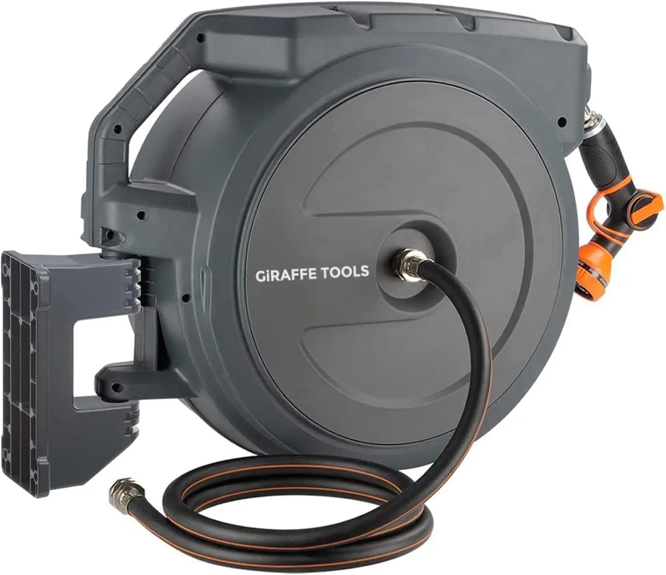 

Tools Retractable Garden Hose Reel 5/8" x 90 ft PRO Metal Bracket, Heavy Duty, Any Length Lock Hose Reel, 90ft