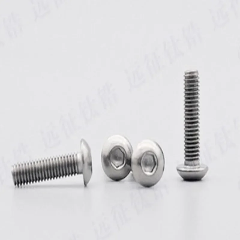5pcs-10pcs titanium button head screw m2 m2.5 m3 m4 M5 M6 titanium hex socket round head machine screw