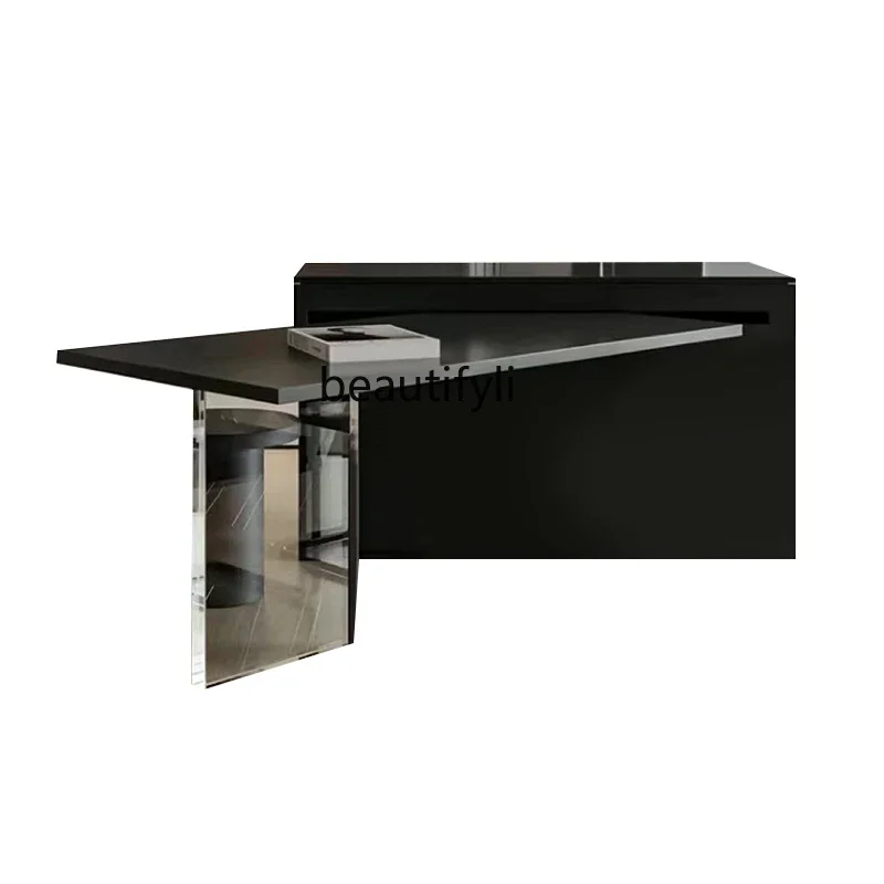 

S Customized Advanced Stone Plate Kitchen Island Dining Table Integrated Household Kitchen Rotating Retractable Separation