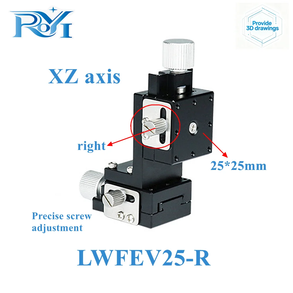 XZ Axis 25mm LWFEV25 Dovetail Groove Precision Screw Adjustment Sliding Table Displacement Platform for Lab Optical Positioning