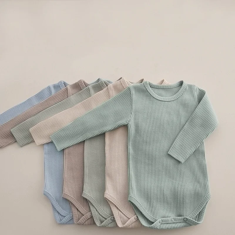 0-24M Cotton Baby Romper Newborn Kid Baby Boy Girls Clothes Long Sleeve Fall Romper Casual Stretch Jumpsuit Autumn Winter Outfit