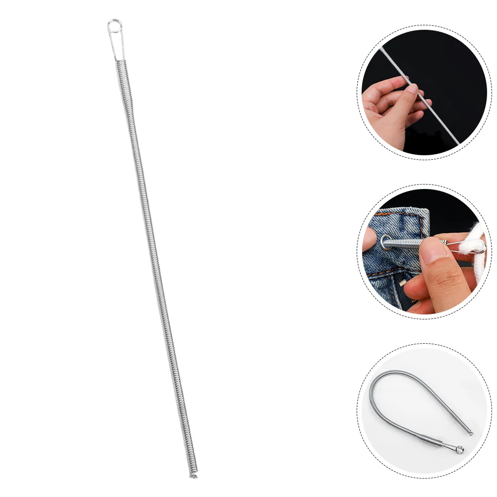 

2 pcs Foldable Stainless Steel Threading Drawstring For Pants Hoodies Diy Rope Household Cord Threading Device Tools Accessories