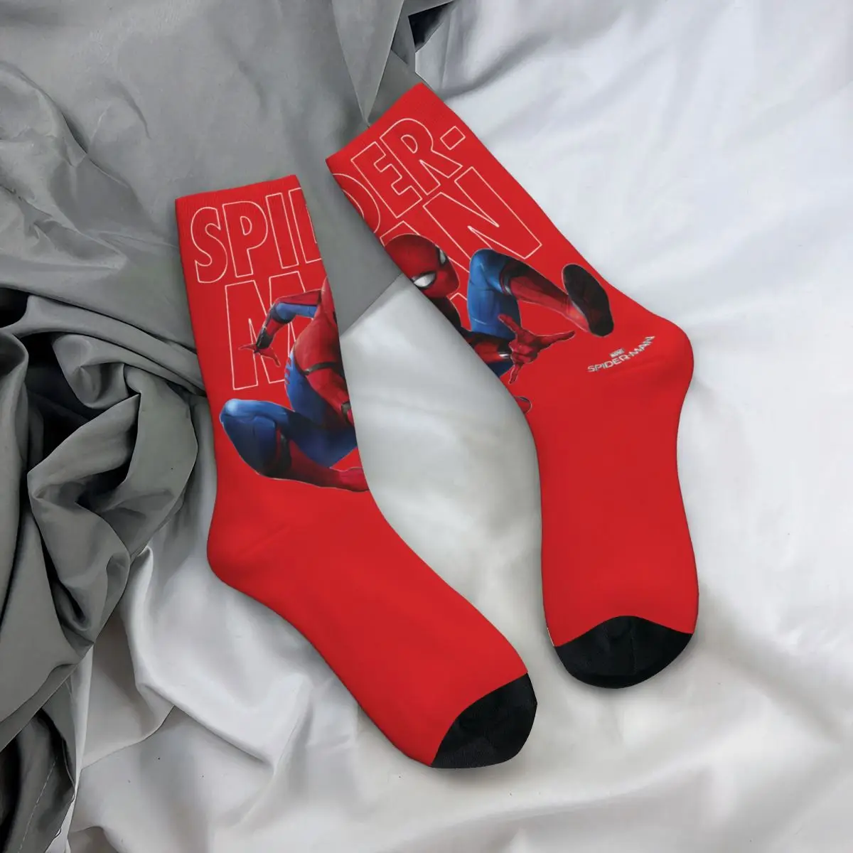 Happy Funny Male Men Socks Harajuku Spiderman Spider-man Anime Sock High Quality Women Socks Spring Summer Autumn Winter