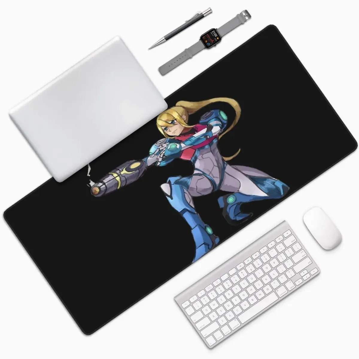 More Then Awesome Metroid Dread Samus Aran Metroid Dread Large Mouse Pad Computer Keyboard Mouse Mat Gamer PC Laptop Desk Mat