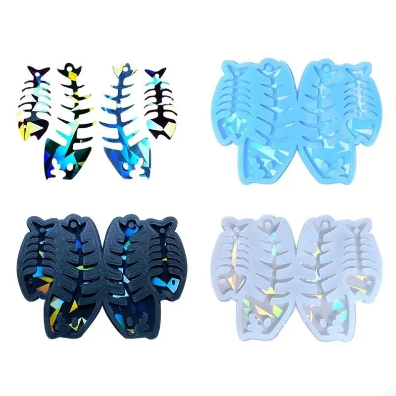Fishbone Silicone Molds DIY Handmade Crafts Resin Molds Halloween Ornament Pendant Making Tool