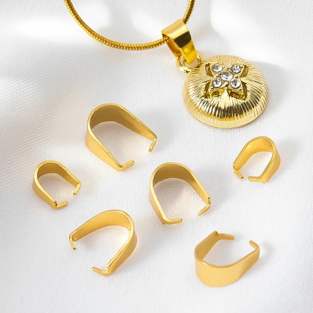 Stainless Steel 18K Gold Thick Sunflower Seed Clasp Gold Color Fade-Resistant Pendant Connector Necklace Bracelet Clasp  Jewelry