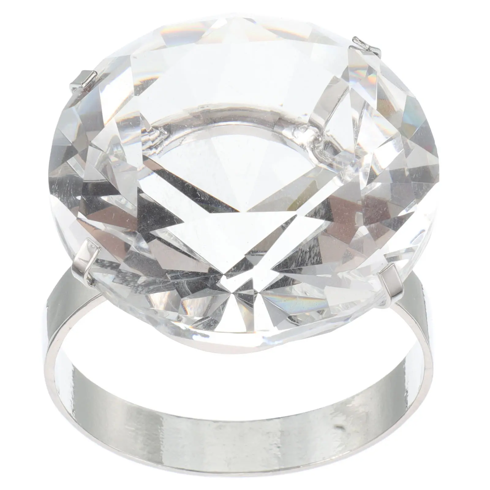 Simulated Wedding Rings Fake Diamond Ring 2 Inch Oversized Glass Engagement Ring Party Decorations Wedding Props