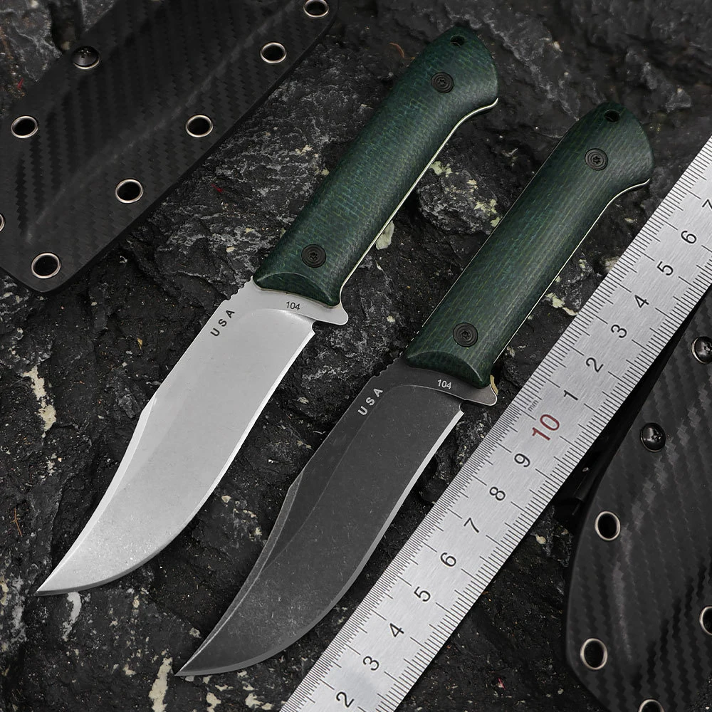 

BK104 fixed blade tactical linen handle 14N28 steel belt K-sheath agricultural chopping knife