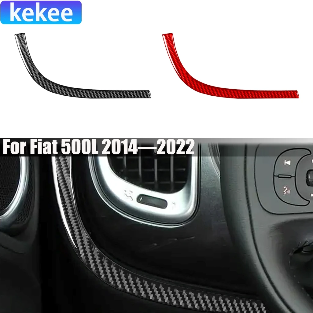 

Carbon Fiber Car Accessories Driver Side Decorative Strip Modified Interior Trim Soft Cover Sticker For Fiat 500L 2014-2022