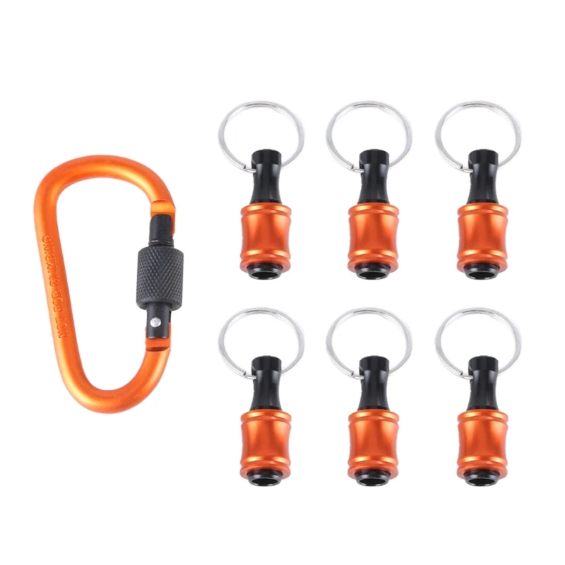 

6Pcs 1/4inch Shank Aluminum Screwdriver Bit Holder Extension Rod Drill Screw Adapter Changing Keychains Portable