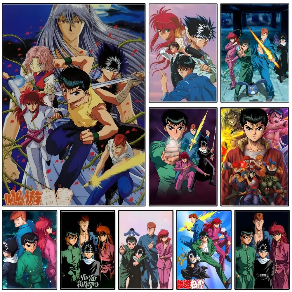 Póster de animación Y-YuS YuS HakushoS, pegatina de papel autoadhesiva impermeable, decoración de pared para cafetería, Bar, habitación