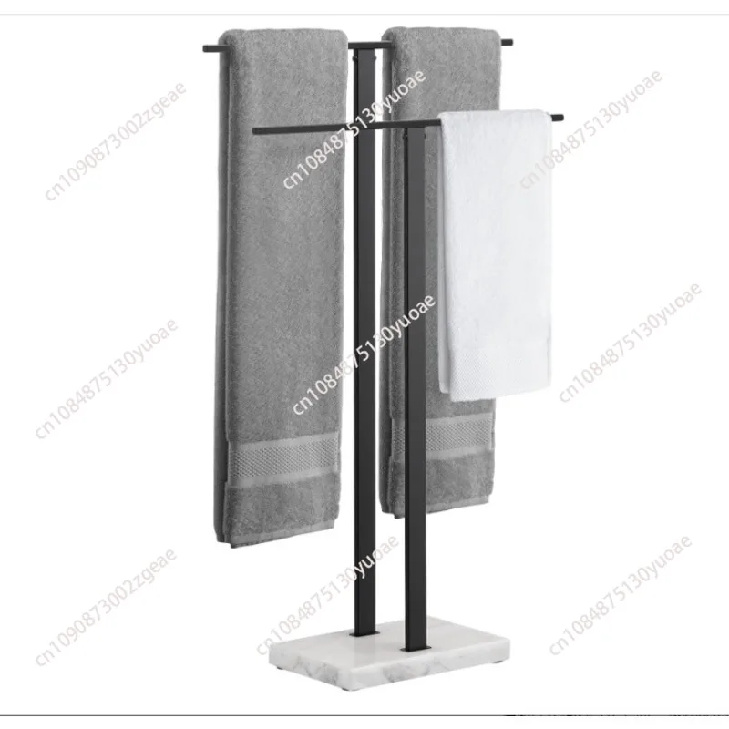 Standing Towel Rack 2-Tier   Stand with Marble Base for Bathroom Floor, Upgrade Steady Design, Stainless Steel