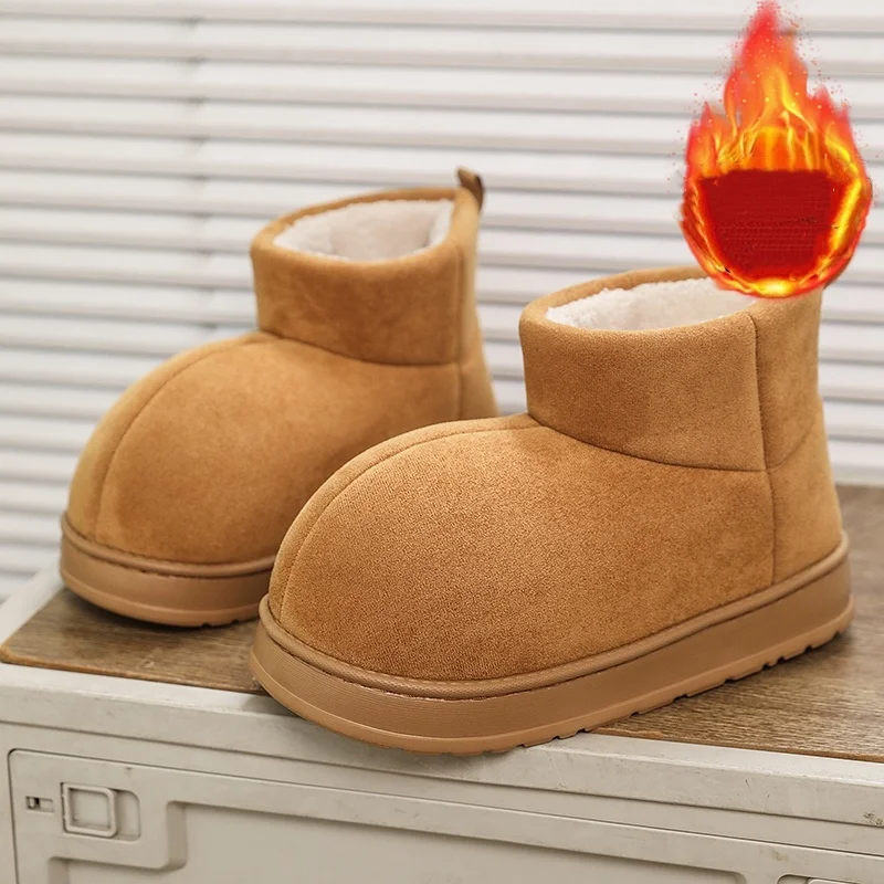 Beliebte Herren-Schneestiefel mit großen Zehen, Plüschfutter und warmen Baumwollschuhen
