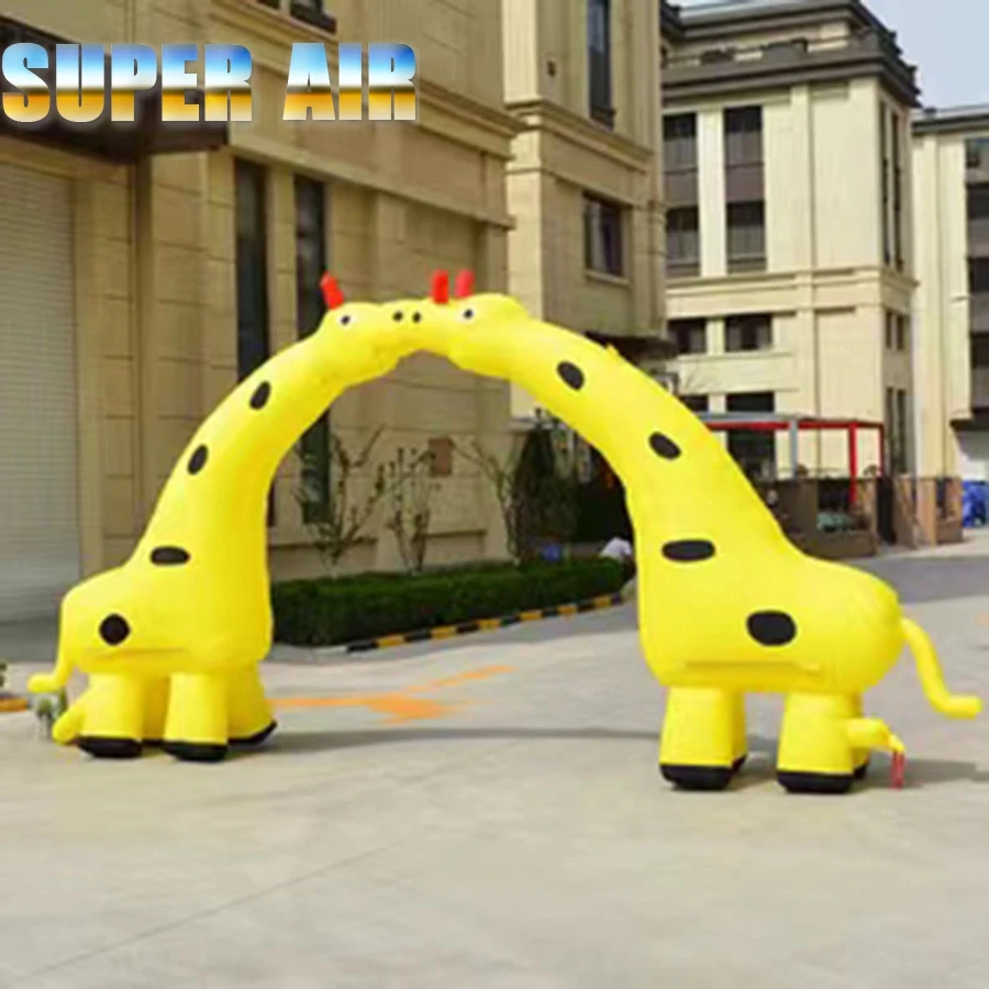 

Animal giraffe inflatable arch yellow and black oxfords factory direct sales