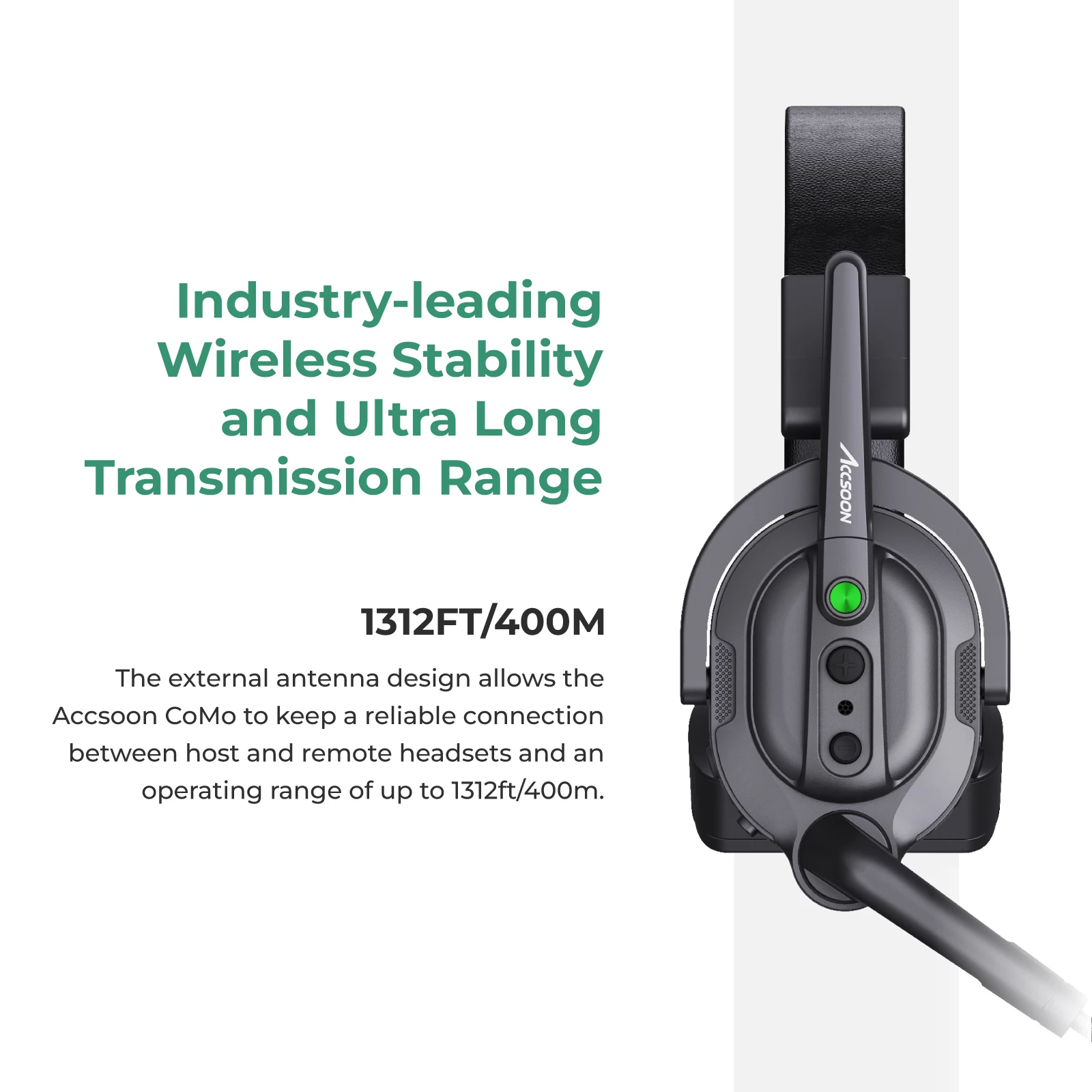 Accsoon CoMo Auricolare wireless Sistema citofonico Gamma 400 m Cuffie interfono con riduzione del rumore per 9 utenti Riprese TV Film Lavoro di squadra