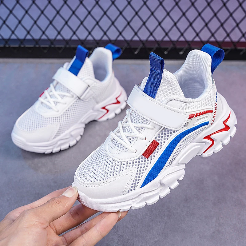 

Children's White Sneakers Breathable Mesh for Boys School Casual Walking Shoes Lightweight Non Slip Sport Kids Girl Running Shoe