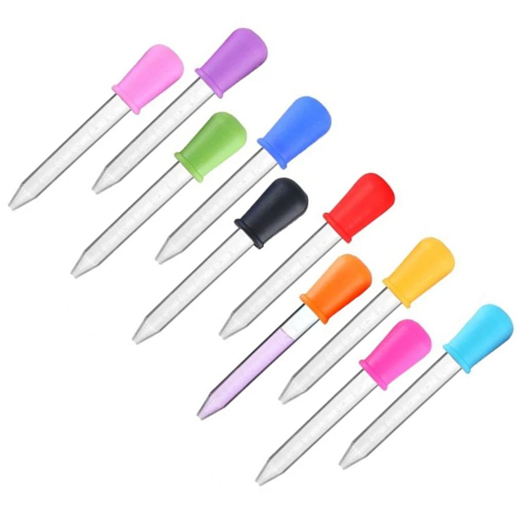 10/6 Pcs 5ml Silicone Plastic Pipette School Lab Experiment Supplies Dropper Feeding Medicine Liquid Eye Ear Pipette Dropper