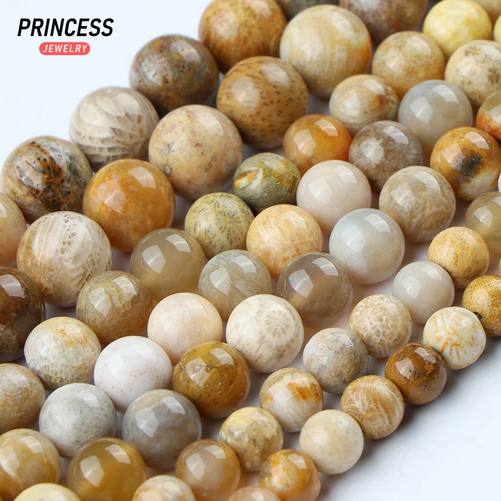 A++ Natural Coral Jade Chrysanthemum Stone 4-10mm Beads for Jewelry Making Bracelet Necklace Wholesale Stone Beads Accessories