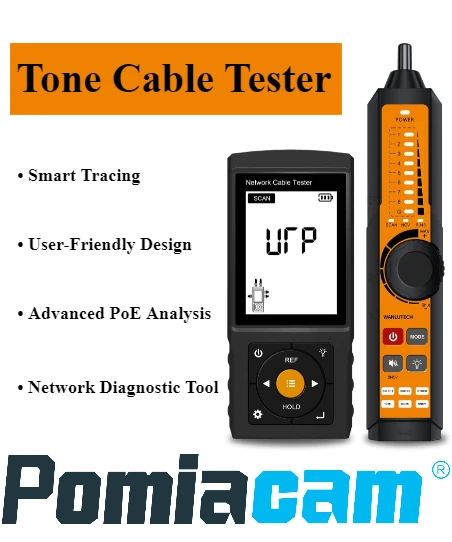 3" Screen Rechargeable Network Cable Tester with OPM & VFL Digital Tone Generator & Probe Kit PoE Detector RJ45 Ethernet Cable