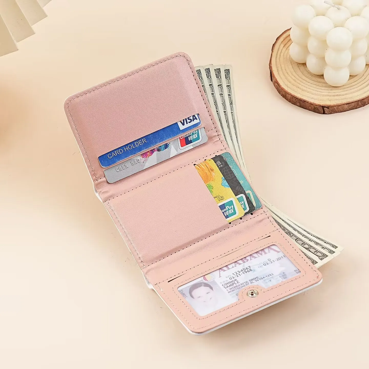 جديد للطي Trifold محفظة قصيرة أنثى لطيف الكرتون الاتجاه الأصلي بسيط صغير سليم طالب عملة كليب