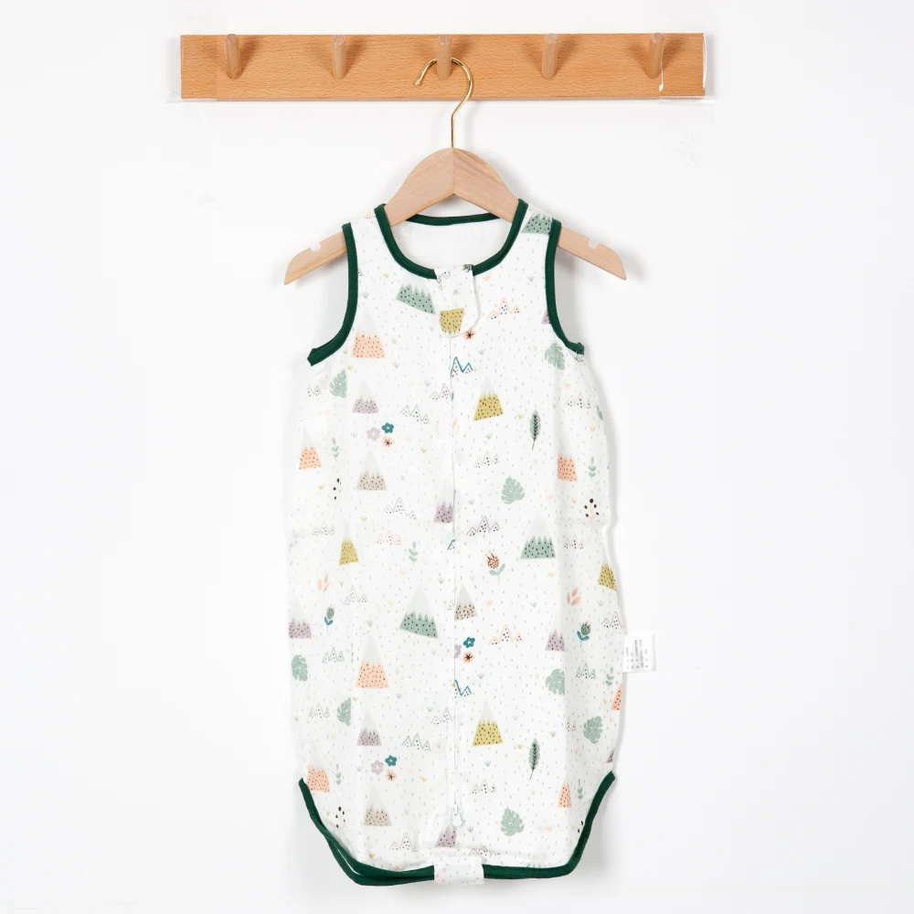 Newborn Sleeping Bag Spring Fox Dinosaur Print Anti-Startle Detachable Stitch Baby Swaddling Cotton 0-24M Baby Vest Sleeping Bag