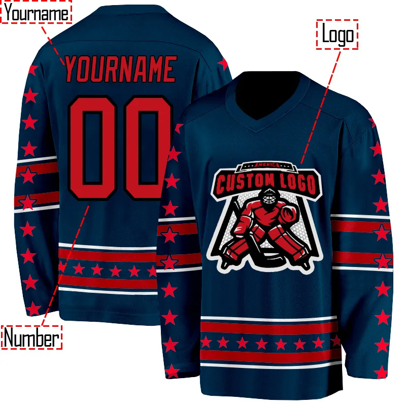 

Персонализированные звезды и полосы Хоккейная майка на заказ You Name Number Женская и мужская хоккейная майка Тренировочные майки для соревнований